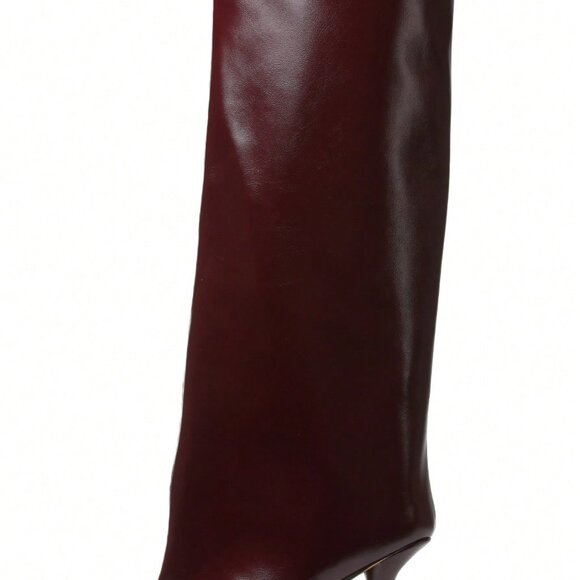 Amazon.com | Frankie Hsu Ladies Sexy Stiletto platform Knee  Burgundy Sexy Women\'s Knee High Boots Stiletto Heel Wide Calf Square Toe